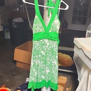 Body Central Medium strapless green and white summer dress